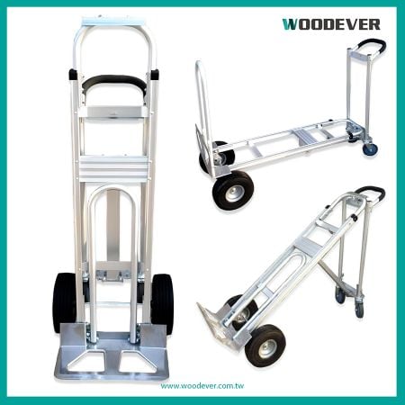 3 in 1 Best Aluminum Convertible Hand Truck With Nose Extension Loading 770lbs Capacity